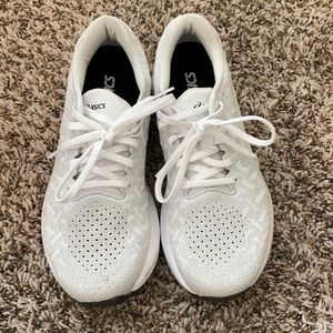 ASICS white running shoes, 6.5